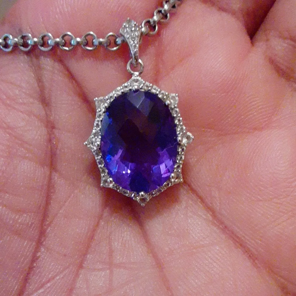 925 Genuine Color Change Fluorite and White Topaz.  FIRM. - Picture 10 of 14